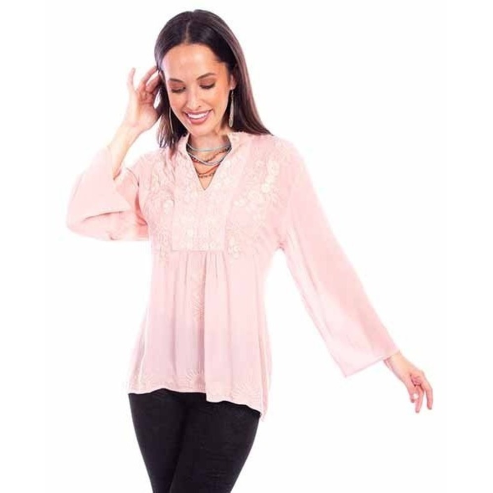 Scully Embroidered Pullover / V-Neck Blouse